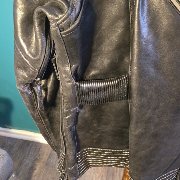 Womens Harley-Davidson Black Leather Bomber Jacket Size:2XL - Picture 6 of 7